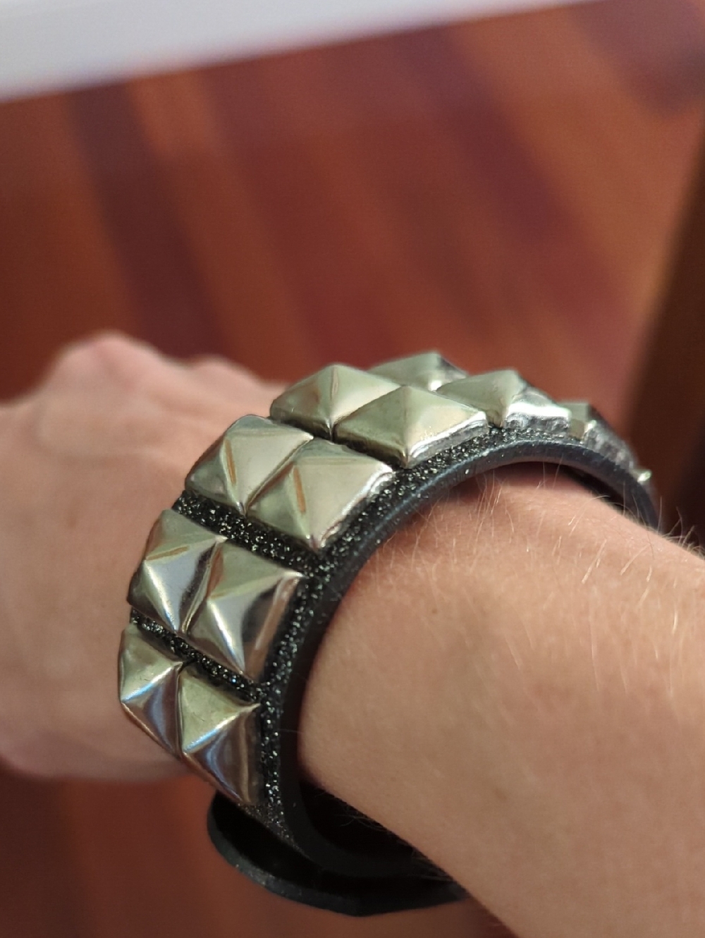 Vintage Black Studded Pyramid Bracelet Goth Punk